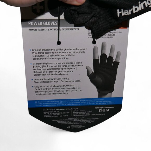 Harbinger Men's Power Weightlifting Glove with Adjustable Wrist Strap Size L - Picture 8 of 8